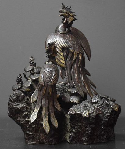 null Bronze birds of China XIX th century. Ht 27 cm.