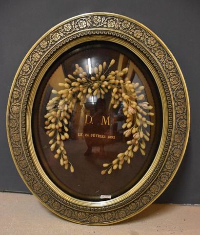 null Oval wedding frame from the Napoleon III period. Ht 60cm.