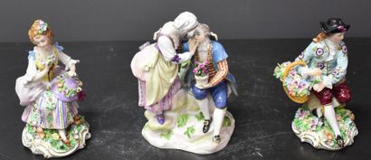 null Lot of 3 German porcelain subjects at the end of the 19th century, including...
