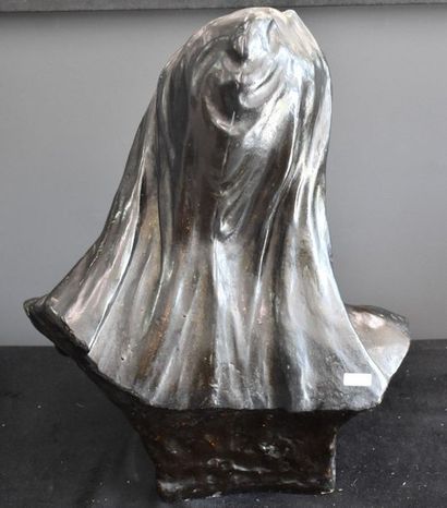 null Constantin Meunier ( 1831 - 1905 ) . Imposant buste d'ouvrier en plâtre . Modèle...
