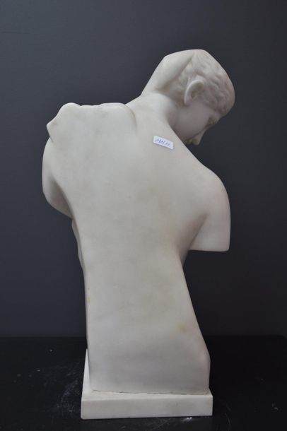 null Antique torso in white marble. Ht 52 cm .