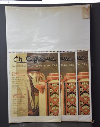 null Lot d'affiches " Charles Catteau " relatives à l'exposition de 2005 . 45 x 65...