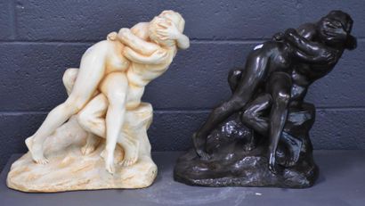 null Godefroid DEVREESE (1861-1941). Sculpteur belge. Bronze symbolisant le baiser...