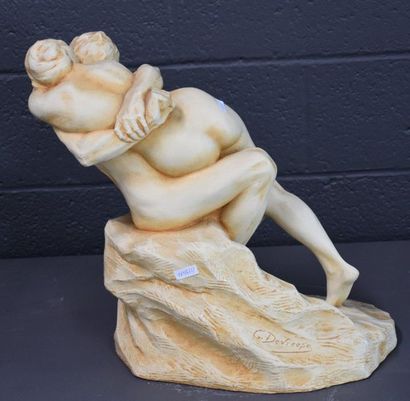 null Godefroid DEVREESE (1861-1941). Sculpteur belge. Bronze symbolisant le baiser...