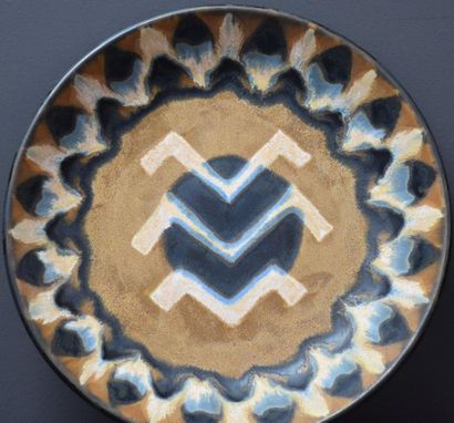 null Hollow dish boch keramis in stoneware with rare africanist decoration D 1400...