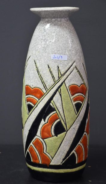 null Vase Boch keramis art deco . D 1722 . Ht 31 cm .