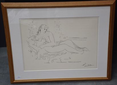 null Pablo Picasso ( 1881-1973 ), lithograph woman lying, signed lower right . 55...