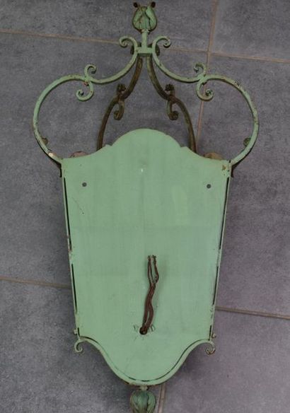 null Series of 4 sconces in patinated iron circa 1950 . Ht 66 cm . ( No glass ) ...