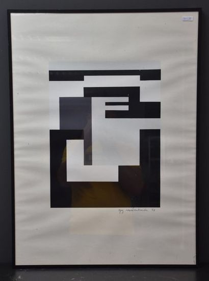 null Guy Vandenbranden ( 1926 ) . Constructivist lithograph dated 58 and signed ....