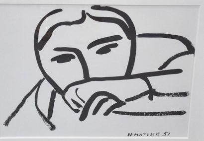 null Henri Matisse ( 1896-1954 ), lithograph signed lower right, dated 1951. 43 x...
