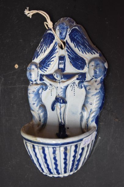 null Earthenware stoup Delft 18th century. Ht 22 cm . This one comes from an important...