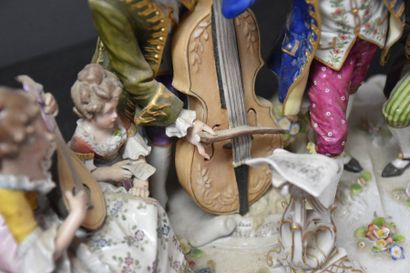 null German porcelain group circa 1900. Orchestra ( archer's little missing ) . Ht...