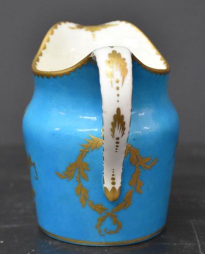 null Milk jug in light blue Sèvres porcelain decorated with pheasant hens in a storeroom.

There...