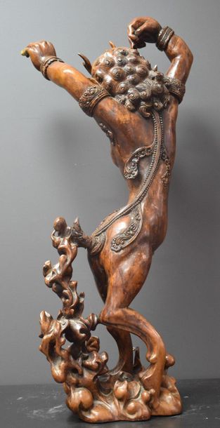 null Indonesian sculpture circa 1900. Divinity. Ht 75 cm .