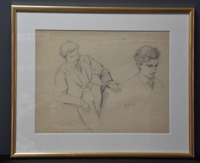 Herman Richir ( 1866-1942 ) Herman Richir ( 1866-1942 ). Lot of 2 drawings and men's...