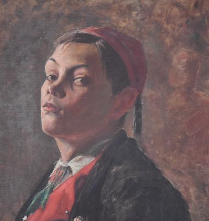 null The Turkish boy. Oil on canvas signed lower right. Dated 1892. 41 x 59 cm. Nice...