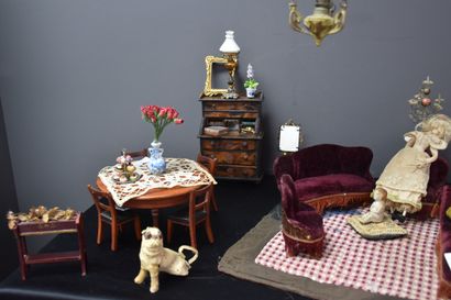 null Doll's furniture set composed of various furniture and small accessories.

(...
