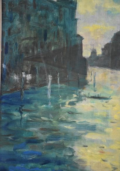 null Vue de Venise fauviste vers 1900.Huile sur toile signée en bas à gauche. 60...