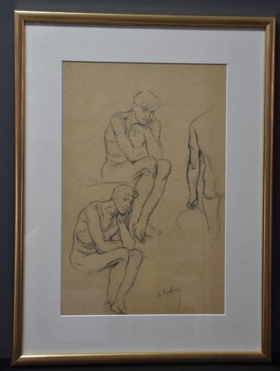 Herman Richir ( 1866-1942 ) Herman Richir ( 1866-1942 ). Lot of 2 drawings and men's...