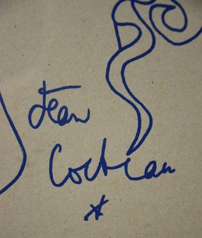 null Jean Cocteau. Profil d'homme Lithographie. 36 x 29 cm .