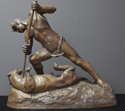 Jef Lambeaux ( 1852 - 1908 ). Jef Lambeaux ( 1852 - 1908 ). Bronze. " Homme terrassant...