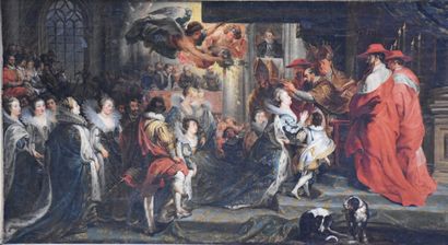null Couronnement d'après Pierre Paul Rubens. Huile sur toile XIX ème siècle. 79...