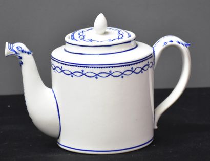 null Chocolate pot, milk jug and sugar bowl in Tournai porcelain decorated with the...