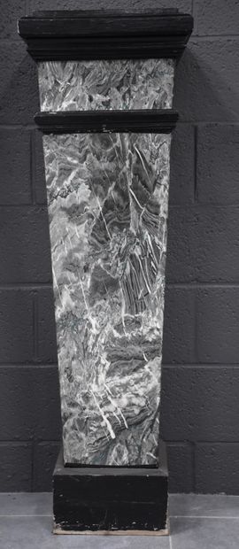 null 
Column covered with self-adhesive vinyl imitation marble.