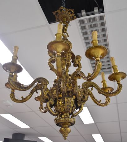 Important ormolu chandelier in Mazarin style....