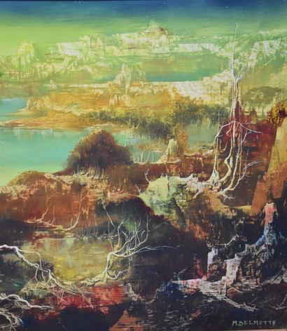 Marcel Delmotte ( 1901 - 1984 ) Marcel Delmotte ( 1901 - 1984 ). Surrealist landscape....