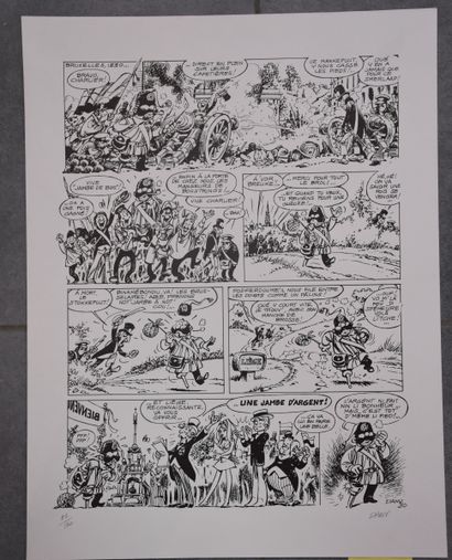 null Lot of 6 lithographed comic book plates, Macherot, Marc Sleen and others.