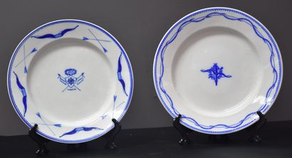 Two Tournai porcelain plates decorated with...