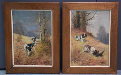 Emile Godchaux ( 1860 - 1938 ) Emile Godchaux ( 1860 - 1938 ). Pair of oils on canvas...