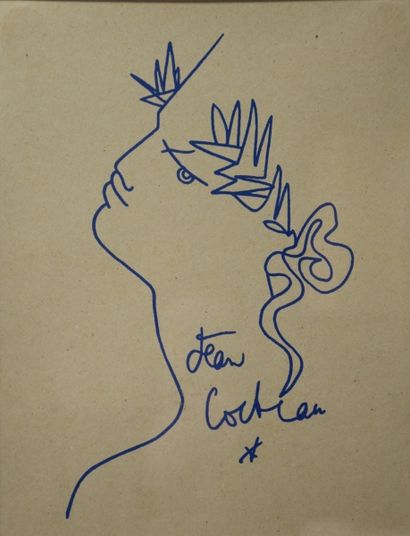 null Jean Cocteau.人平版印刷的概况。36x29厘米.