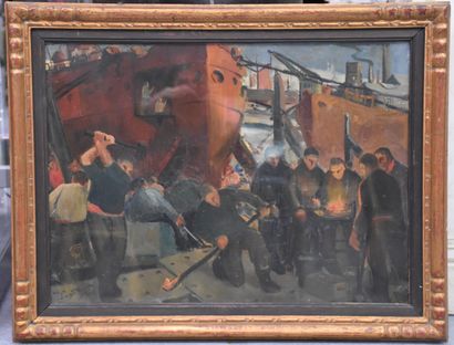 Georges Frederic ( 1900 - 1981 ) Georges Frederic ( 1900 - 1981 ). "The shipyard"....