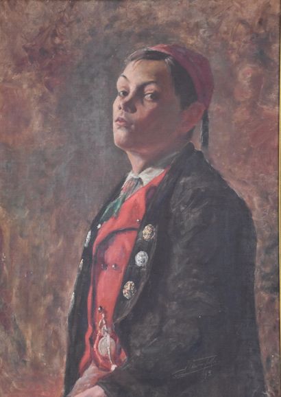 null The Turkish boy. Oil on canvas signed lower right. Dated 1892. 41 x 59 cm. Nice...