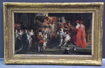 null Couronnement d'après Pierre Paul Rubens. Huile sur toile XIX ème siècle. 79...
