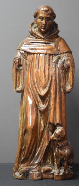 null St. Francis of Assisi. Carved wood around 1600 . Ht 55 cm.