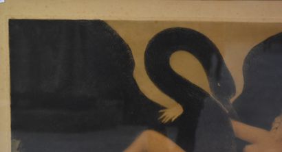 Louis Icart ( 1888-1950 ). Louis Icart ( 1888-1950 ). Print representing Leda and...