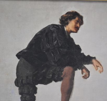null Etude d'homme en costume Louis XIII. Huile sur toile vers 1900. Dimensions :...