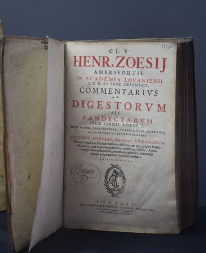 null Livre ancien. Henrici Jacobi Zoesij, commentarius ad digestorum 1656.