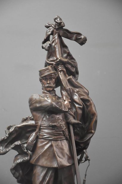 Aristide CROISY (1840-1899) Aristide CROISY (1840-1899) " Patrie ". Bronze à patine...