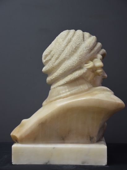 Luigi MARINI (act.c.1867) Luigi MARINI (act.c.1867) Buste art déco en albâtre, l'...