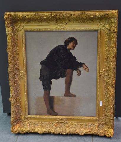 null Etude d'homme en costume Louis XIII. Huile sur toile vers 1900. Dimensions :...