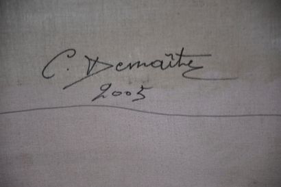 C.Demaitre (1968- ) C.Demaitre (1968-). Composition abstraite acrylique. 150 x 42...