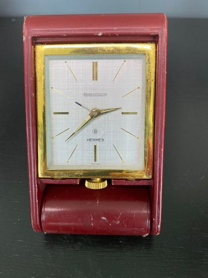 null Réveil de bureau Hermès , Jaeger- LeCoultre Ht: 11cm. Mécanisme non vérifié...