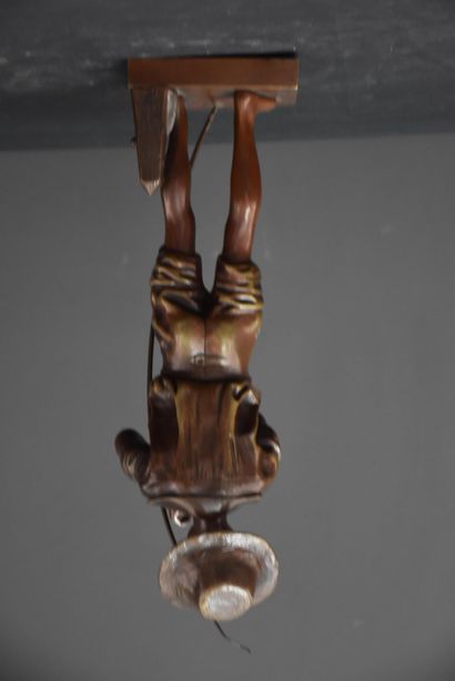 null Lavergne Adolphe-Jean (1868-1928). Le pécheur. Joli bronze à patine brune nuancée...