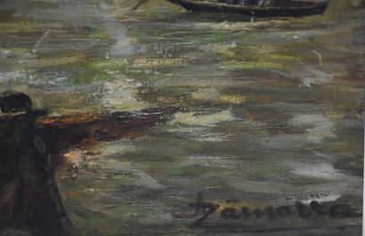 Albert ZAMARRA (1898-?) Albert ZAMARRA (1898-?) Vue du grand canal à Venise. Imposante...