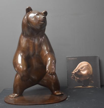 Michel BASSOMPIERRE (1948) Michel BASSOMPIERRE (1948) Bear in patinated bronze. Lost...