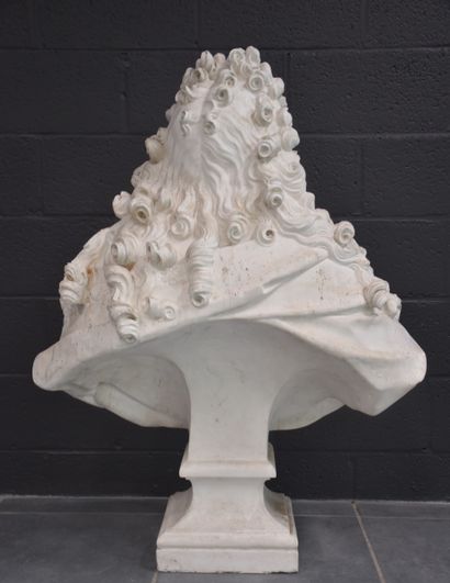 null Imposing plaster bust representing Colbert. Museum cast from the 20th century....